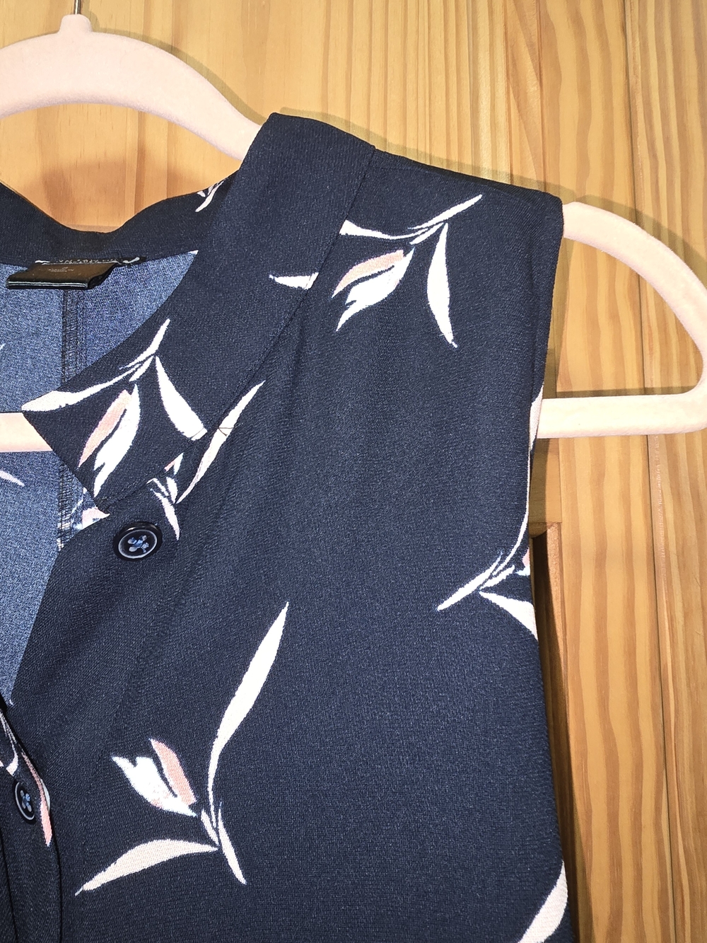 Black Floral Sleeveless Button Front Dress